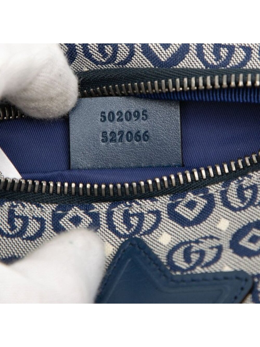 Gucci Children's GG Logo Belt Bag Kids Fabbd Navy Multicolor Canvas - Picture 6 of 7